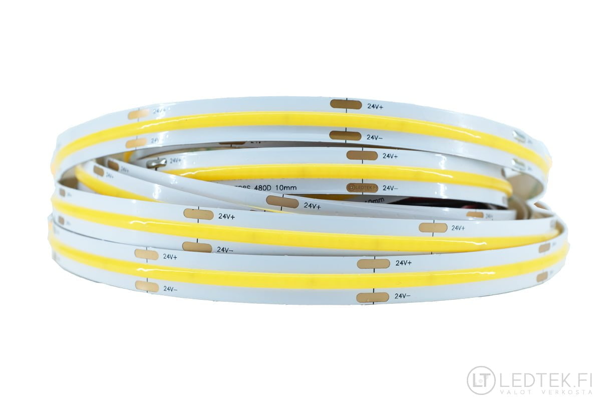 CRI90 COB LED-nauha 4000K 12W 24V luxus 2.5m