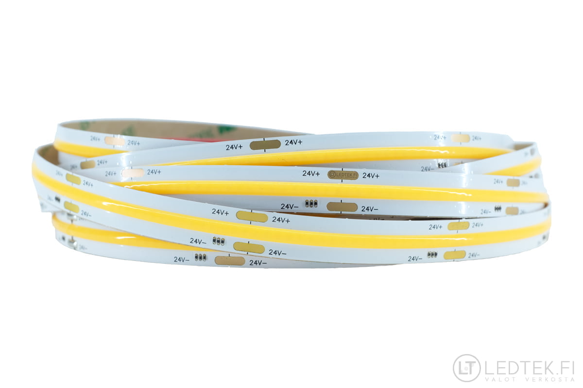 CRI90 COB LED-nauha 2500K 12W 24V premium
