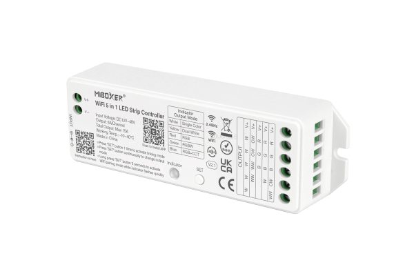 CCT, RGB, RGBW, RGB CCT vastaanotin 5-in-1 – WiFi ja 2.4G 15A