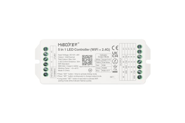 CCT, RGB, RGBW, RGB CCT 5-in-1 WiFi LED-ohjain – Älykäs langaton valaistuksen hallinta