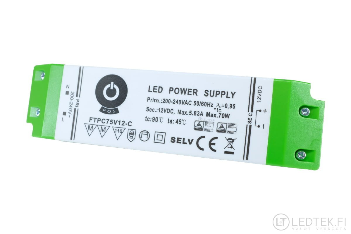 POS LED-muuntaja 70W 12V