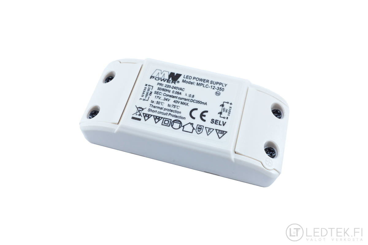 MW Power 350mA LED-muuntaja 12W