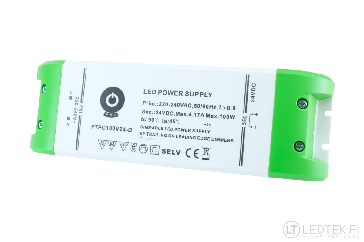 Triac himmennettävä POS LED-muuntaja 75W 24V