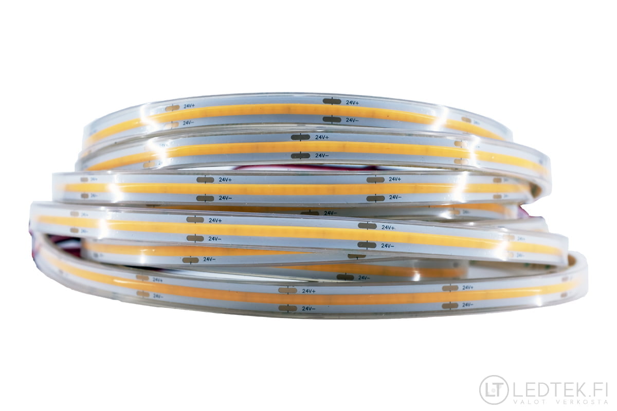 CRI90 COB LED-nauha silikoniputkessa 3000K 4.5W 24V