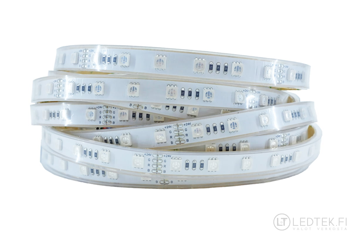 RGB LED-nauha 14.4W 24V IP65 10m