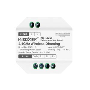 Langaton 3-alueen himmenninkytkin 2.4GHz PUSH3